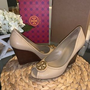 Tory Burch Peeptoe wedges